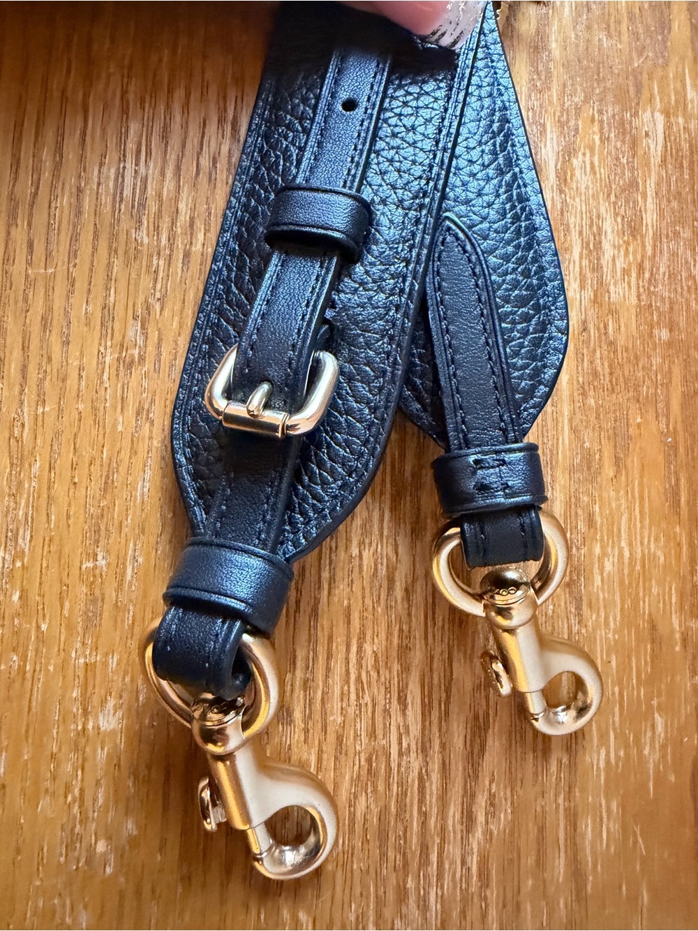RARE COACH REXY Black Leather Gold Chain Bag Strap - Picture 6 of 6